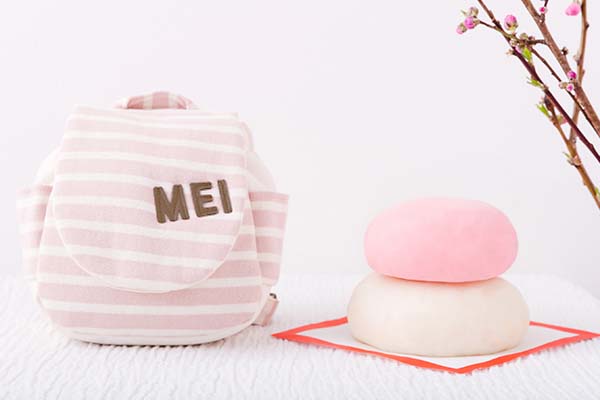 名入れベビーリュックと紅白一升餅のセット（記念撮影用）