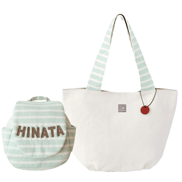 名入れベビーリュックとお揃いママトートの2点ギフトセット（ボーダー柄）