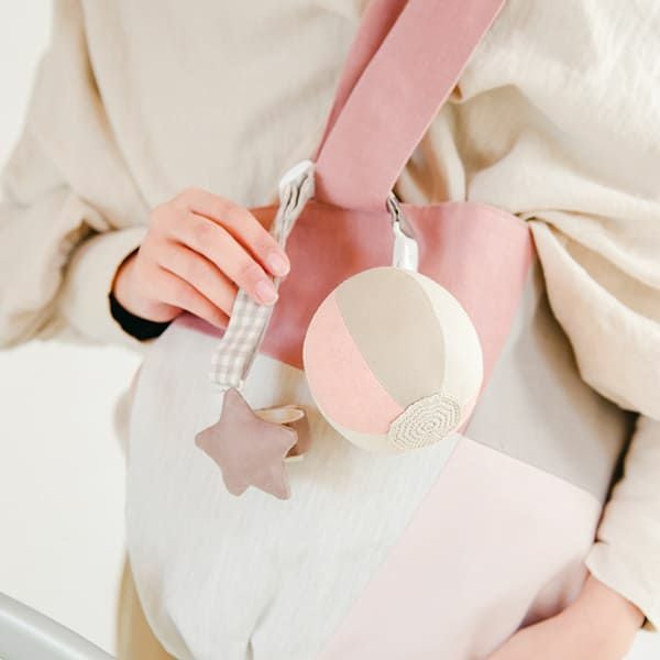 名入れベビーリュック (ボーダー)＆ハンカチスタイセット（のりもの